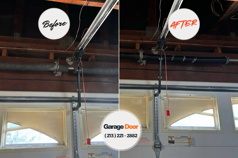 Before and after: garage door repair Clinton, LA